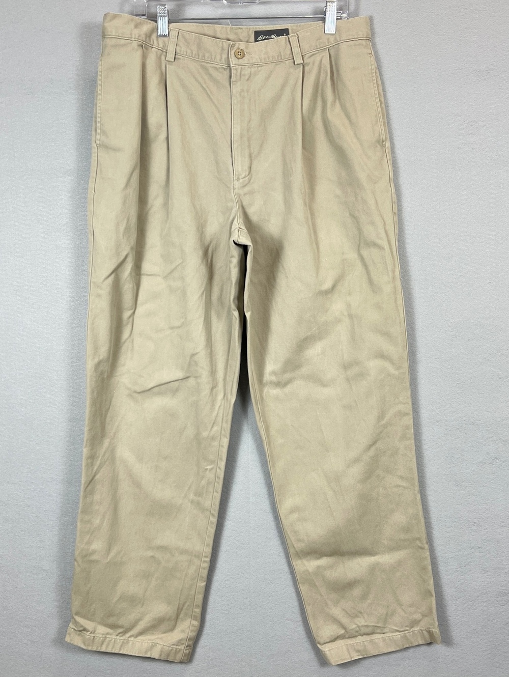 Eddie Bauer Relaxed Fit Men's Khaki Pants 36x32 Beige Cotton Casual